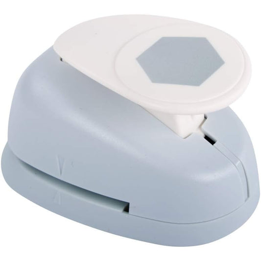 Rayher Hexagon Motif Hole Punch, 3.81 cm Diameter, Grey