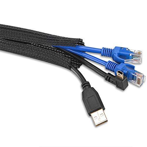AGPTEK 2 m Cable Sleeve, 25-39 mm Self-Closing Cable Duct, Flexible Woven Cable Sheath - Gomix Brands Outlet