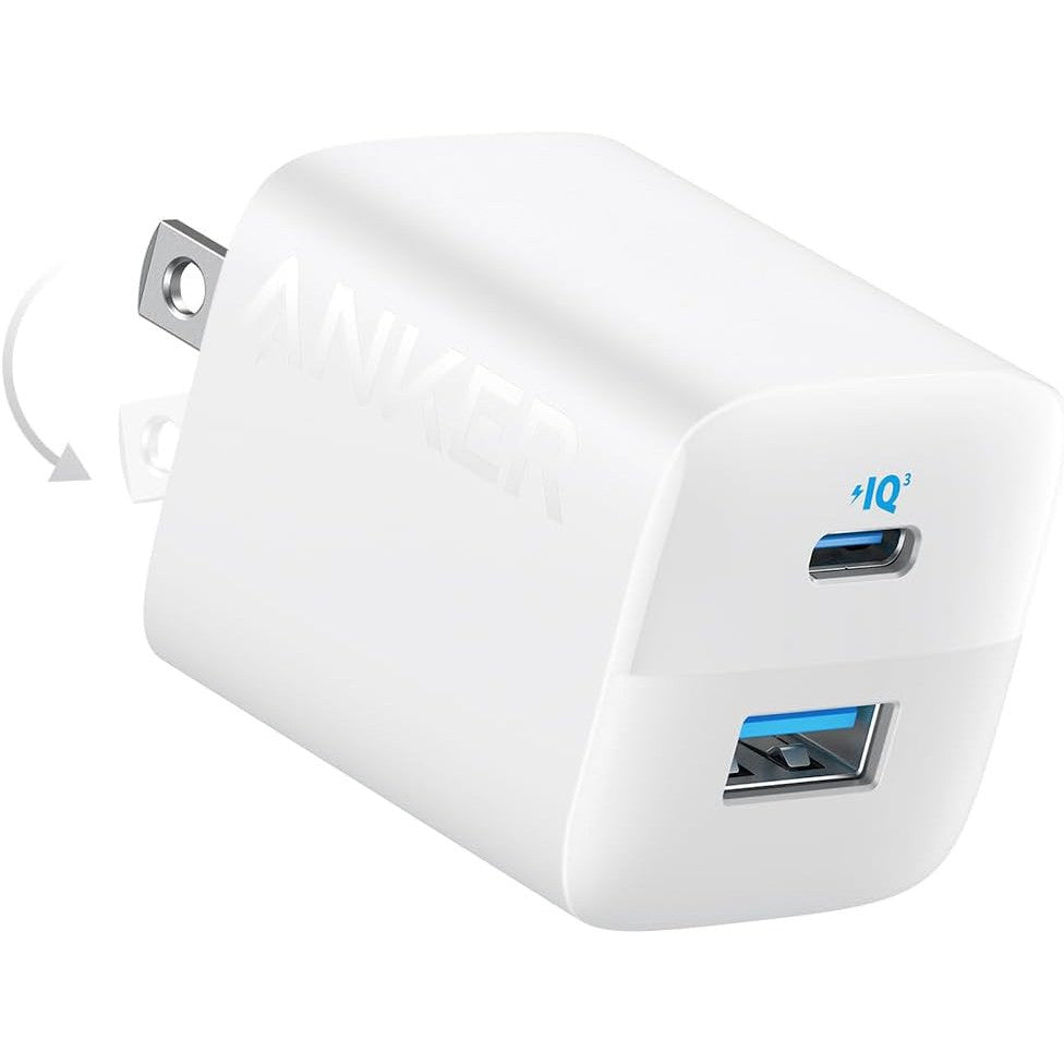Anker 33W USB‑C Dual‑Port Compact Charger with Foldable Plug