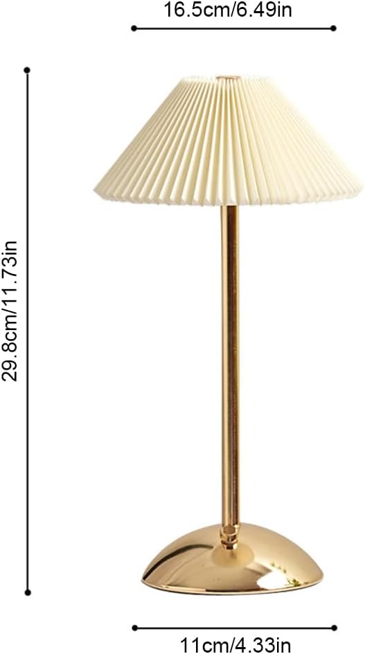 Fiorky Cordless Pleated LED Table Lamp with USB Rechargeable
