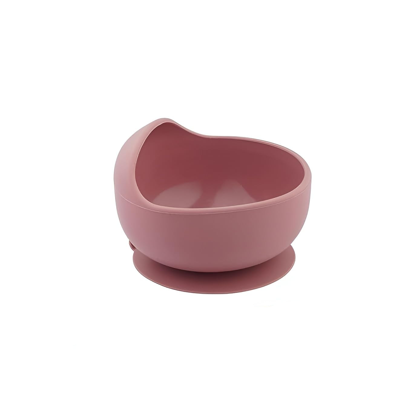 NOWFLY Silicone Bowl with Wooden Spoon, BPA‑Free Non‑Slip,Wine Red