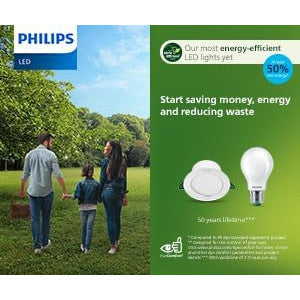 Philips Energy‑Saving LED Downlight White 3000K Classic Design