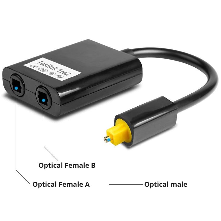 FORIDA Toslink Optical Audio Splitter 1 in 2 Out