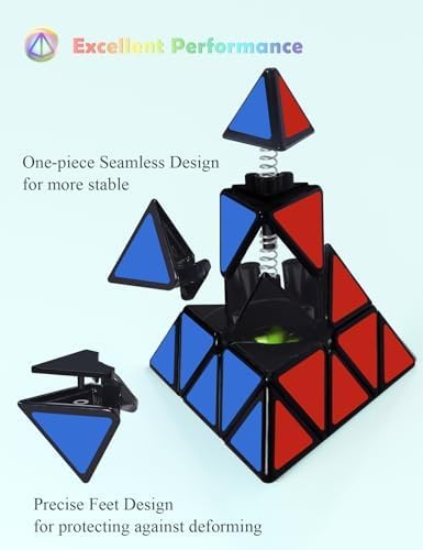 Roxenda Magic Cube Set – 2x2, 3x3 & Pyramid Speed Cube