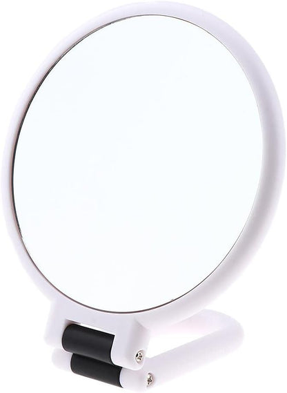 Portable 10X Double-Sided Magnifying Makeup Mirror with Foldable Handle