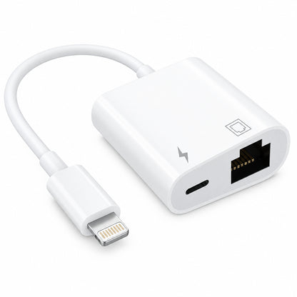 DESOFICON 2-in-1 Ethernet Adapter with Charging Port for iPhone and iPad