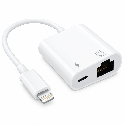 DESOFICON 2-in-1 Ethernet Adapter with Charging Port for iPhone and iPad