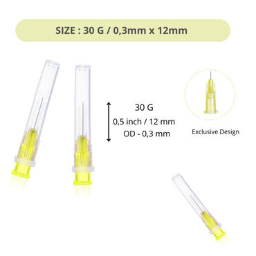 Premium Pack of 100 Stainless Steel 30G 1/2‑inch Dispensing Tubes