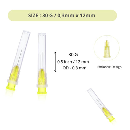 Premium Pack of 100 Stainless Steel 30G 1/2‑inch Dispensing Tubes