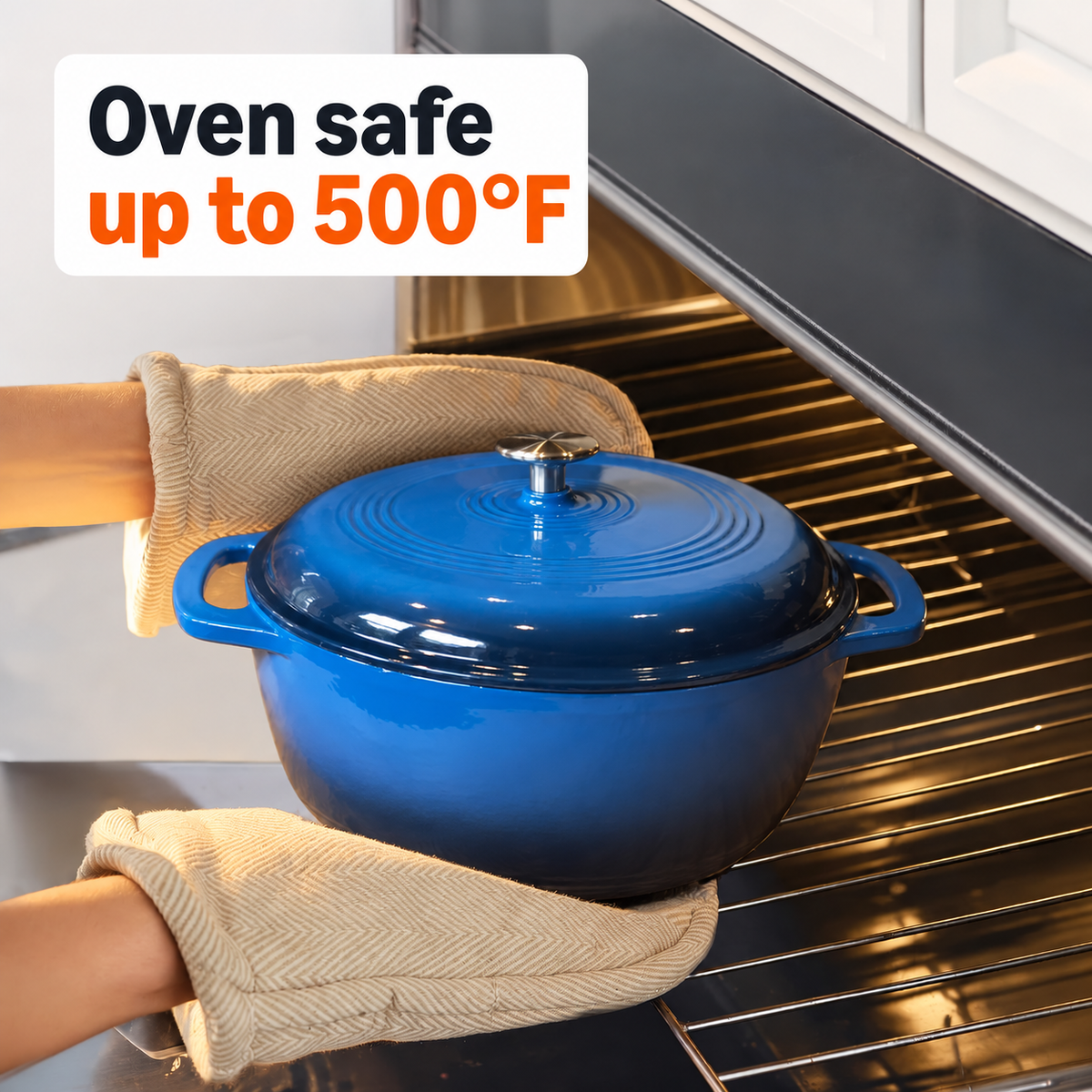 Amazon Basics Enameled Cast Iron Covered Dutch Oven 6.9 Liters