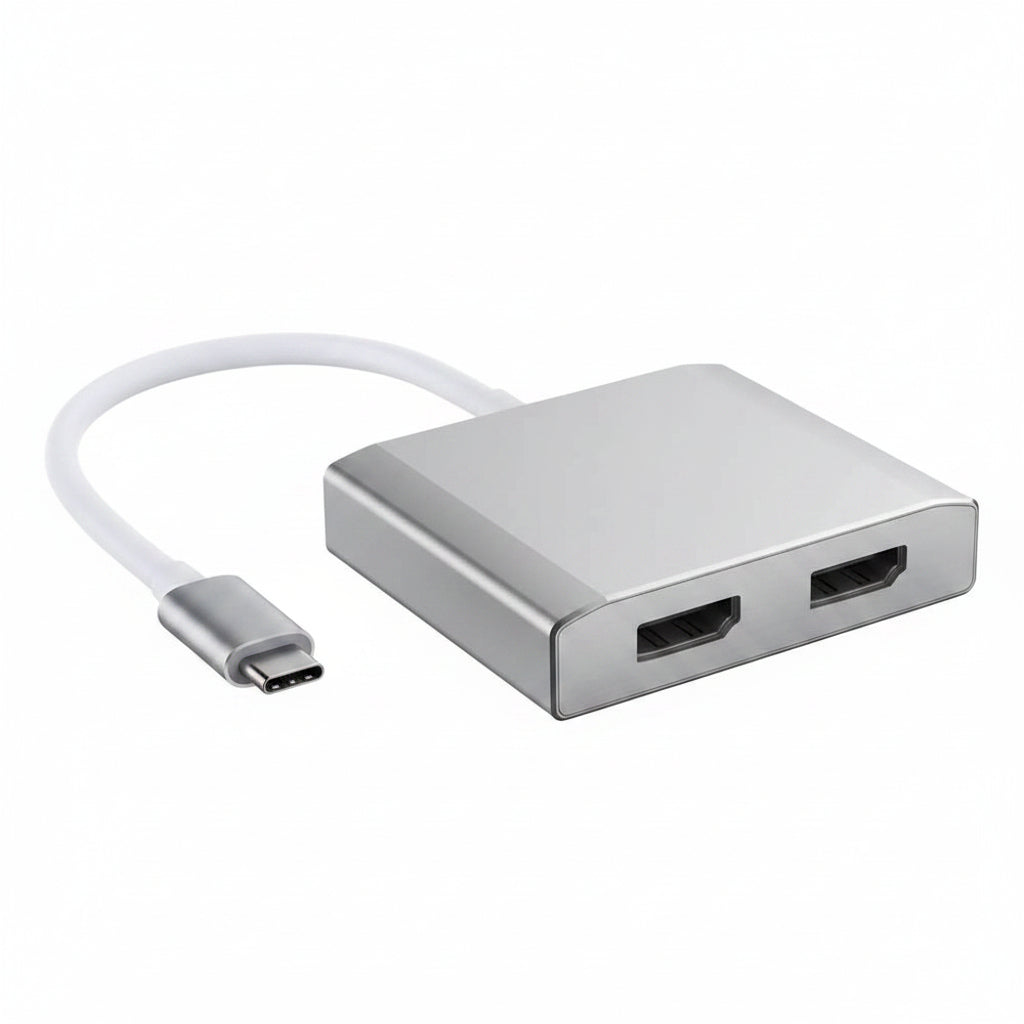 WJESOG USB C to Dual DisplayPort Splitter Adapter Hub Dual 4K@60Hz for Windows Mac