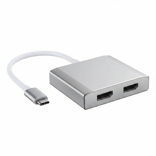 WJESOG USB C to Dual DisplayPort Splitter Adapter Hub Dual 4K@60Hz for Windows Mac