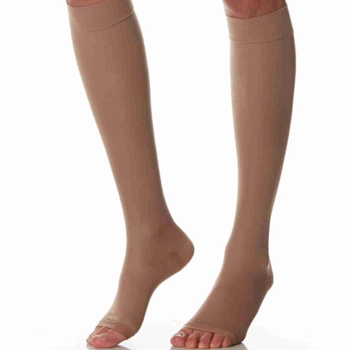 Scudotex K2 Microfiber Open Toe Compression Sock Beige Size 4