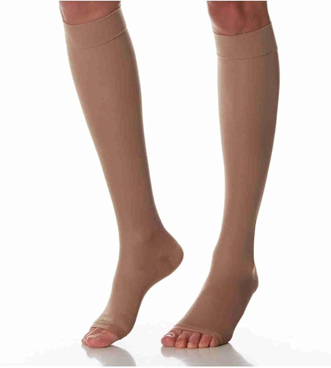Scudotex K2 Microfiber Open Toe Compression Sock Beige Size 4