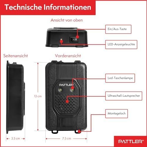 PATTLER® Ultrasonic Marten Repellent: Safe Car & Home Pest Control