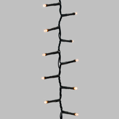 20m 1000 LED Warm White Mini Cluster String Lights, Green Cable, Indoor/Outdoor