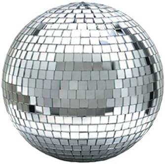 8-Inch Silver Glass Disco Mirror Ball – Retro Party Lighting