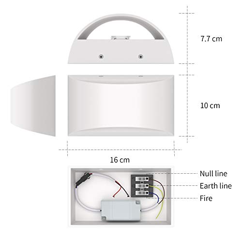 Glighone 2-Pack Dimmable LED Wall Sconce Up Down Light Warm White Modern Indoor Lamp