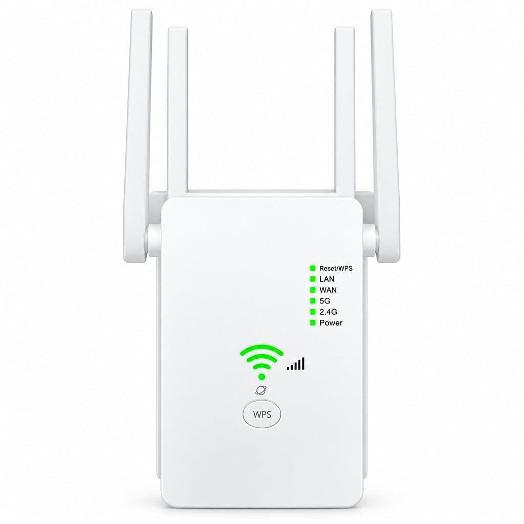 Bfhdbdt 1200Mbps Dual Band WiFi Booster Repeater White