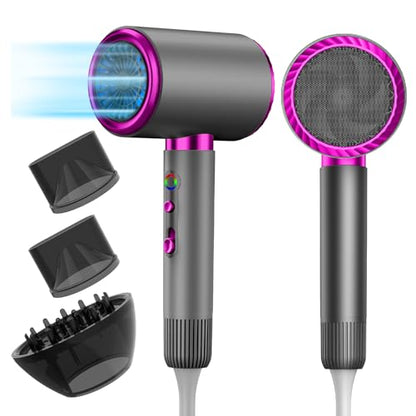 AIUNAOM 2400W Professional Ionic Hair Dryer with 3 Modes, 2 Temperatures, 2 Concentrators and 1 Diffuser