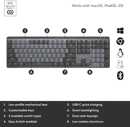 Logitech MX Mechanical Mini Wireless Keyboard with Tactile Backlight
