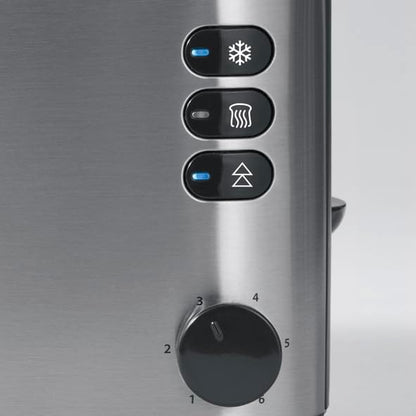 Severin 2509 Automatic 4‑Slice Long Slot Stainless Steel Toaster Silver