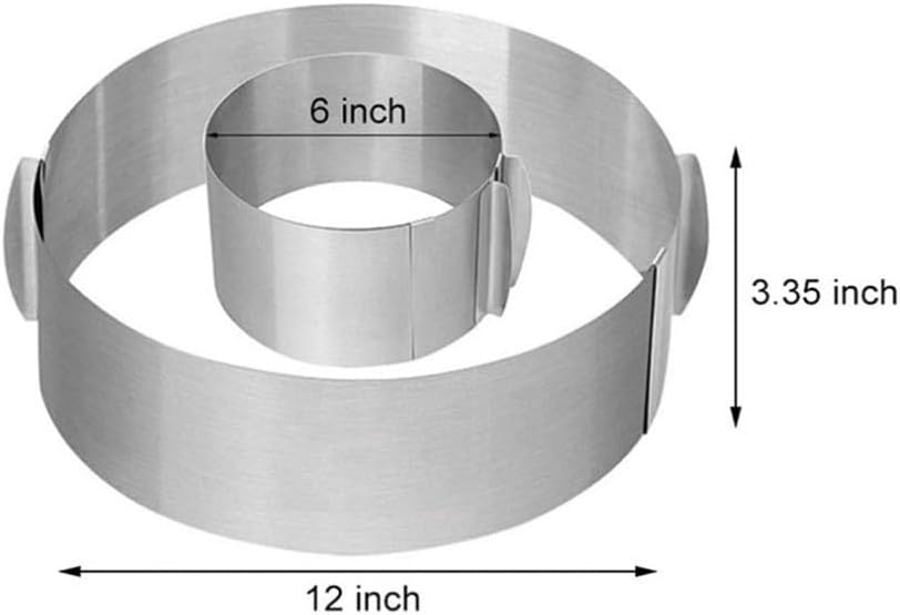Adjustable Stainless Steel Mousse Cake Ring 16-30cm Silver