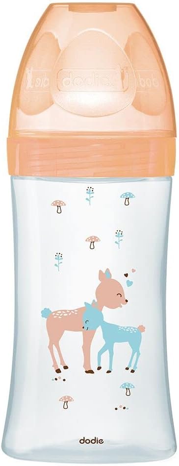 Dodie Anti-Colic Sensation+ Glass Baby Bottle with Flat Teat, 9oz