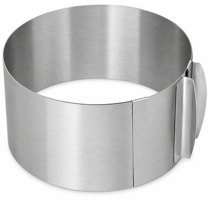 Adjustable Stainless Steel Mousse Cake Ring 16-30cm Silver
