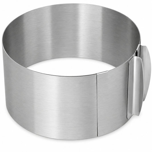 Adjustable Stainless Steel Mousse Cake Ring 16-30cm Silver