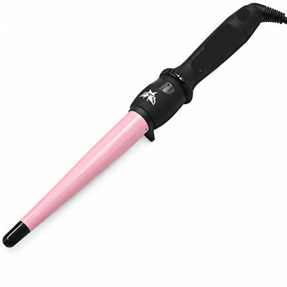 HeyBeauty Professional Ceramic Tourmaline Hair Curling Wand Pink