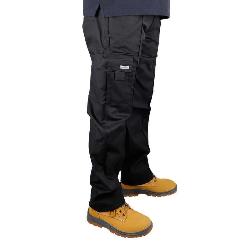 Panacea Men's Durable Multi-Pocket Cargo Combat Work Trousers, YKK Zip Fly