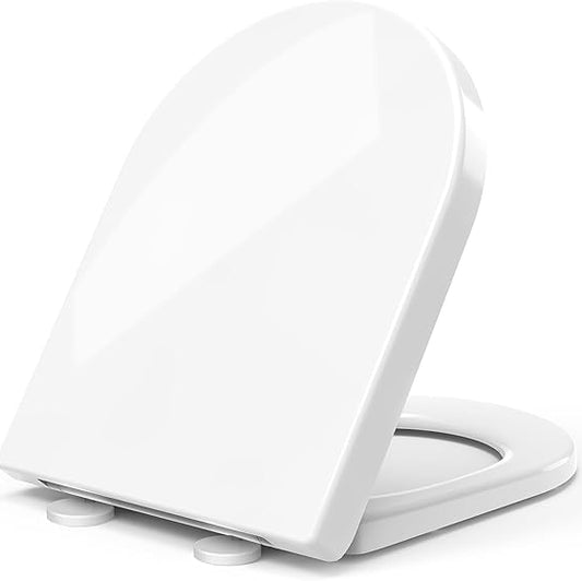 storemic Soft‑Close D‑Shape Toilet Seat with Noise‑Reduction and Anti‑Slip