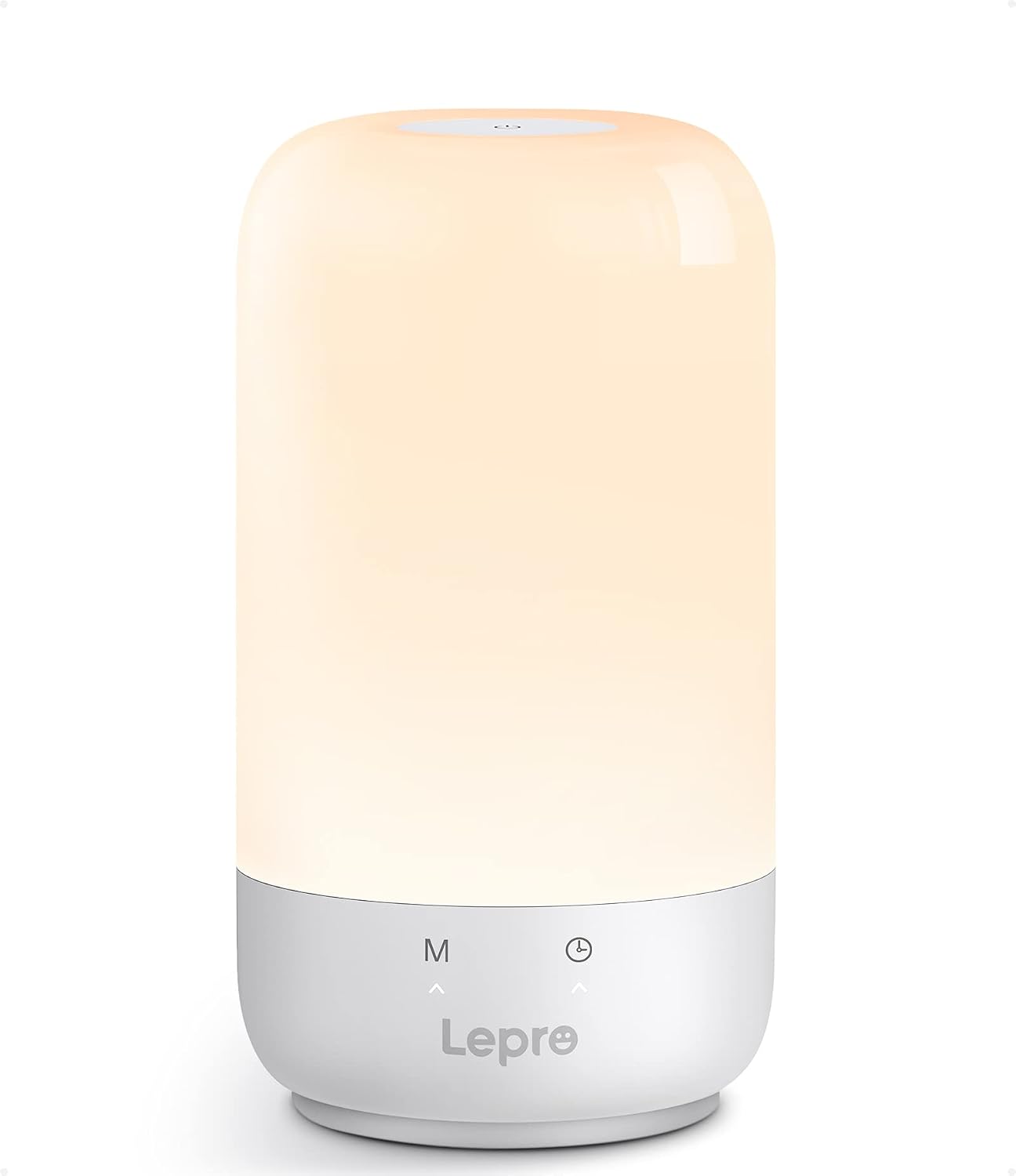 Lepro Color Changing LED Touch Table Lamp Dimmable RGB Tunable White 2700K-5700K 350 lm Silver