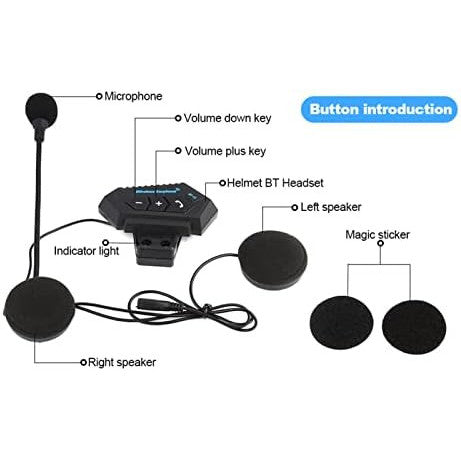 Estink BT12 Bluetooth Helmet Headset – Black, 8‑Hour Battery, Hands‑Free Calling