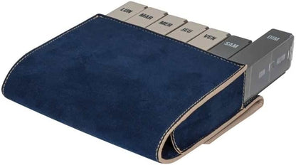 Blue Velvet 7-Day Pill Organizer with Travel Pouch