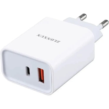 ZLONXUN 20W EU Dual-Port Fast Charger USB-C & USB-A - Gomix Brands Outlet