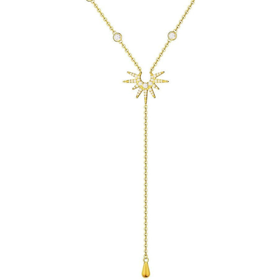 Adjustable Gold Lariat Y-Necklace with Teardrop Pendant for Women