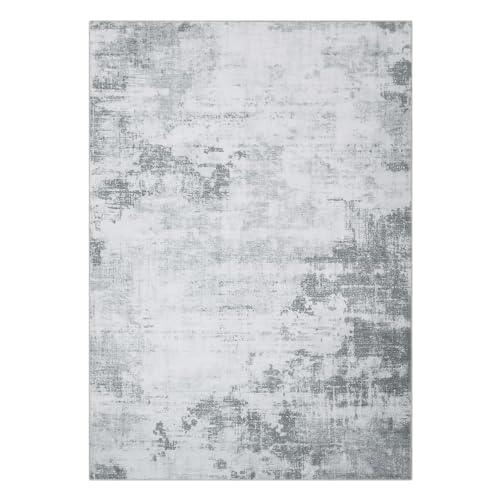 Zacoo 9x12 Washable Non Slip Chenille Area Rug Blue Tan - Gomix Brands Outlet