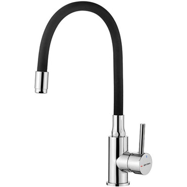 GRIFEMA G4002-2 Flexible 360° Rotatable Chrome Black Kitchen Sink Mixer Tap