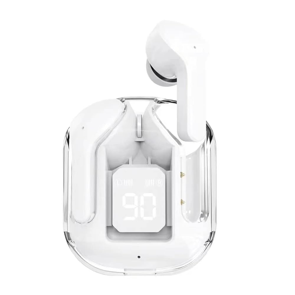 Air31 Transparent Wireless Earbuds: Bluetooth 5.3, Deep Bass Hi-Fi Stereo Sound