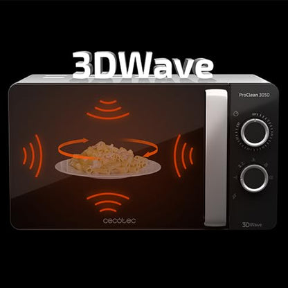 Cecotec ProClean 3050 Microwave 20L Capacity Black Silver