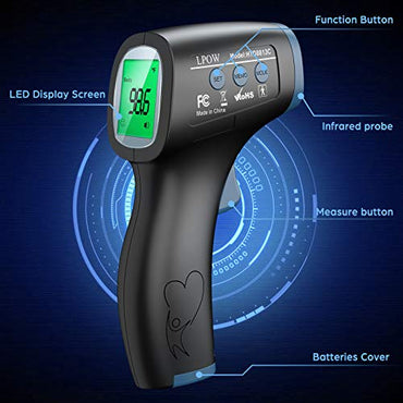LPOW Dual-Mode Non-Contact Infrared Thermometer for Adults Rapid 1-Second Measurement
