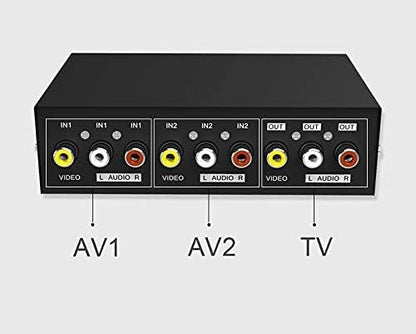 MT-Viki 2-in-1 RCA AV Switch Box for Gaming Consoles