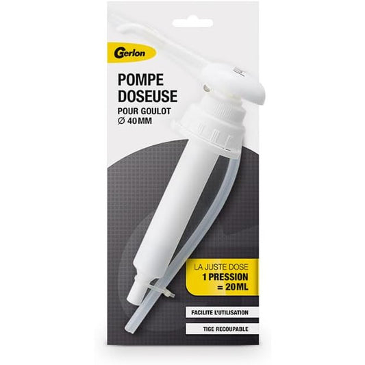 Gerlon 40mm Bottle Dispensing Pump – 20ml per Press – Reusable Plastic