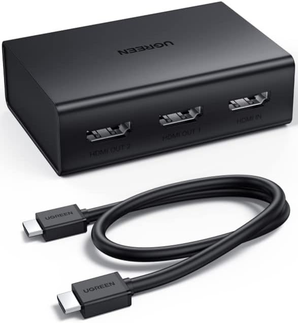 UGREEN 90513 1 in 2 Out 4K@60Hz HDMI Splitter for Dual Monitors Black