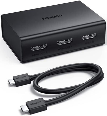 UGREEN 90513 1 in 2 Out 4K@60Hz HDMI Splitter for Dual Monitors Black