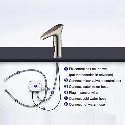 Gangang Brushed Nickel Touchless Waterfall Faucet - Hot & Cold - Gomix Brands Outlet