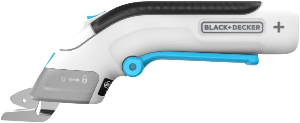 Black+Decker 3.6V Cordless Electric Scissors: Versatile Cutting Tool for Crafts, Fabric, Leather