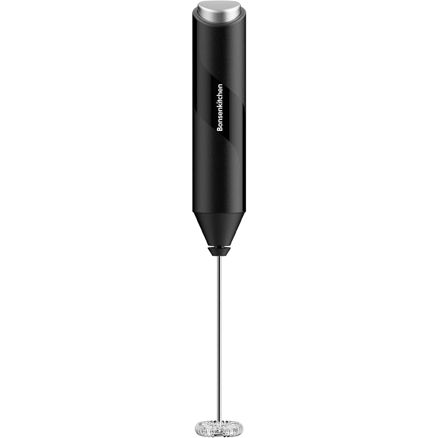 Bonsenkitchen Powerful Handheld Milk Frother with Stainless Steel Whisk – Black